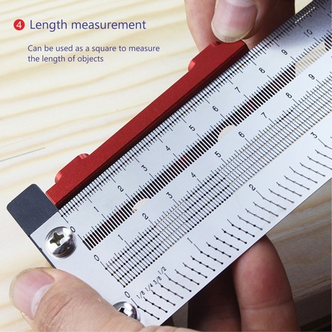 High-precision Hole Scale Ruler T-Rule T Square mm/in Fine Woodworking Scribe Mark Line Tool 200/300/400mm 8/12/16inch ► Photo 1/6