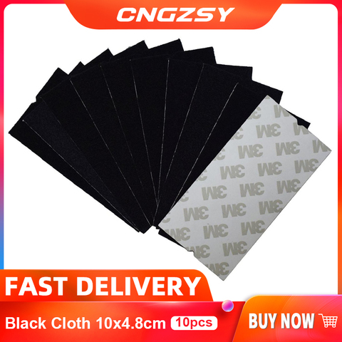 10pcs Black Cloth 10x4.8cm Fabric Replaceable Felt With Self Adhesive Glue For 3M Squeegee Car Vinyl Film Wrapping Scraper A08 ► Photo 1/6