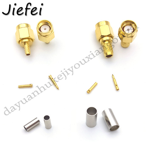 5/10 PCS RF Connector SMA Male Plug / RP-SMA Male  Jack Crimp ( RG58 LMR195 RG142 RG400 RG223 ) or ( RG174 RG316 LMR100) cable ► Photo 1/2