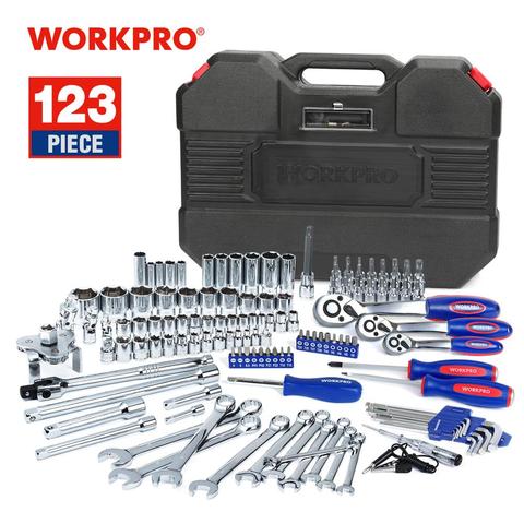 WORKPRO 123PC Car Repair Tool Set for Auto Tool Set  Mechanic Tool Kits Ratchet Spanner Wrench Socket Set 2022 New Design ► Photo 1/6
