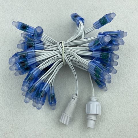 50pcs/set bullet type DC5V addressable 12mm WS2811 RGB led smart pixel node;all WHITE 18AWG wire,IP68 ► Photo 1/6