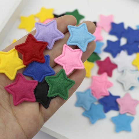 100Pcs 2.5cm Felt Cloth Stars Padded Appliques DIY Craft Supplies Kids Hair Accessories Artesanato Material Ornaments Pentagram ► Photo 1/6