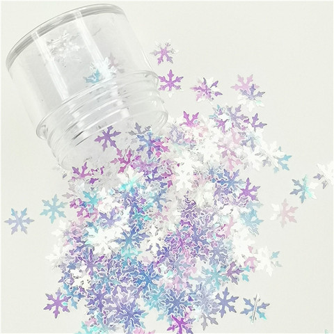 Ultrathin 2000Pcs 8mm White Crystal Transparent Snowflake Loose Sequins Paillettes Nail Craft Christmas Decoration Confetti 8g ► Photo 1/3