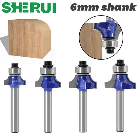 6mm shank Corner Round Professional level Over Router Bit with Bearing Milling Cutter for Wood Woodworking Tool Tungsten Carbide ► Photo 1/6