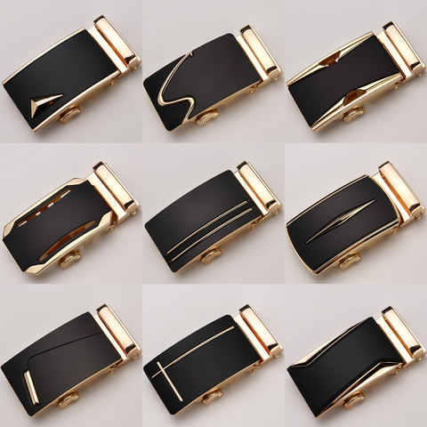 Fashion Luxury Glod Alloy Automatic Pu Belt Buckles for Men's Leather Waist Belts for Men Pants Belt Buckles 3.5cm Mens Belt ► Photo 1/6