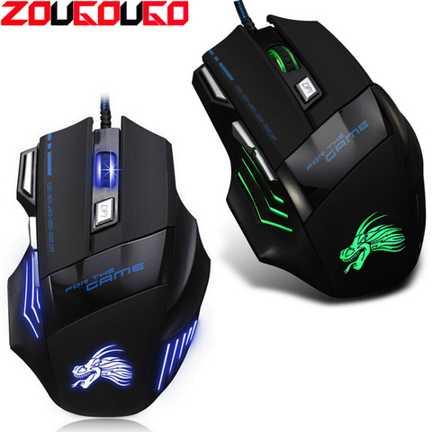 Professional 5500 DPI Gaming Mouse 7 Buttons LED Optical USB Wired Mice for Pro Gamer High Quality ► Photo 1/6