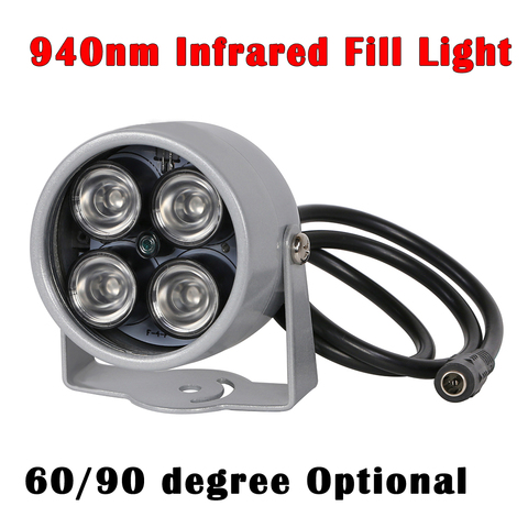 Mini Invisible 4 array IR Led illuminator Light 940NM infrared 60 90 Degree waterproof Night Vision CCTV Fill Light For CCTV Cam ► Photo 1/6