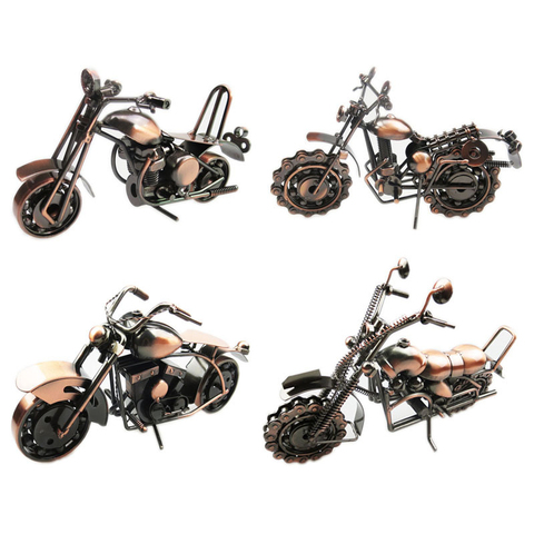 Motorcycle Model Retro Motor Bronze Handmade Motor Metal Decoration Prop Vintage Home Decor Kid Toy Figurine Iron Boy Gift ► Photo 1/6