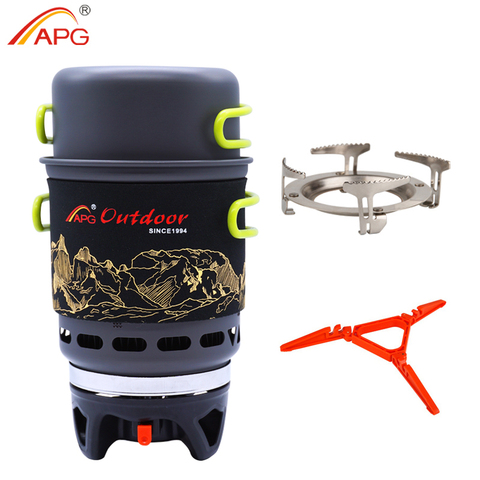 APG Camping Cookware Bowl Pot Pan Tableware Combination Gas Cooking System  Outdoor Cooker Portable Gas Stove Propane Burners ► Photo 1/6