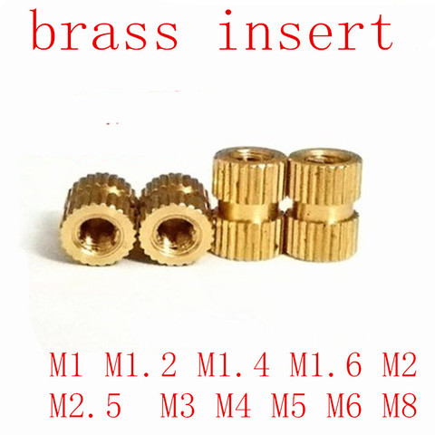 100pcs/50pcs/20pcs M1.4 M2 M2.5 M3 M4 M5 M6 M8 Brass insert nut Injection Molding Brass Knurled Thread Inserts Nuts ► Photo 1/6