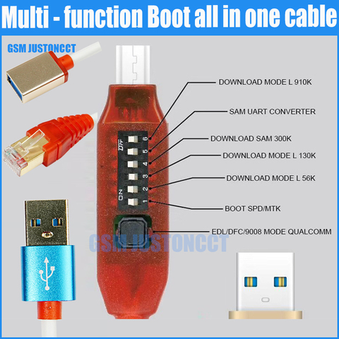 All Boot Cable (EASY SWITCHING) Micro USB RJ45 All in One Multifunction Boot Cable edl cable ► Photo 1/5