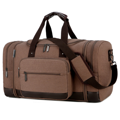 Canvas Travel Duffle Bags High Quality Travel Hand Luggage Bag Men Multi-functional Large Travel Organizer Weekender Travel Bag ► Photo 1/6