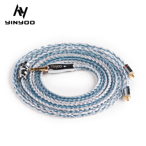 Yinyoo 16 Core High Purity Silver Plated Cable 2.5/3.5/4.4MM with MMCX/2PIN/QDC/TFZ for KZZS10 PRO ZSN PRO BLON BL-03 BL-05 BL05 ► Photo 1/6