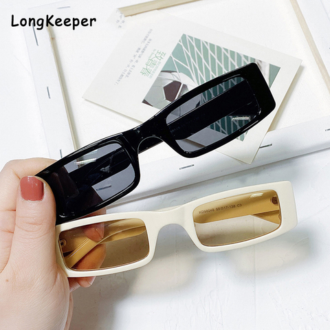 Trendy Small Rectangle Sunglasses Women 2022 Steampunk 90s Sun Glasses UV400 Gothic Holiday Beach Cat Eye Hip Hop Eyewear ► Photo 1/6