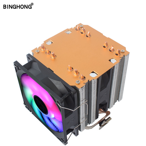 Pure copper6 heat pipe double tower capped CPU radiator Pwm 90MM silent cooling fan 775 1155 1366 AMD3 AM4 X79 X99 2011PC cooler ► Photo 1/6