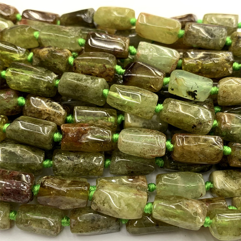 Natural Genuine Green Garnet Tsavorite Nugget Free Form Loose Smooth Necklace Bracelet Jewelry Beads 06468 ► Photo 1/6