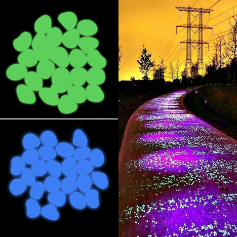 25/50pcs Mixcolor Luminous Stones in the Dark Glow Pebbles for Aquarium Garden Path Patio Lawn Home Glowing Stones Decoration ► Photo 1/6