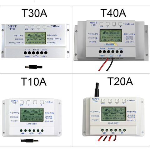 1PCS Solar Charge Controller MPPT 10A 20A 30A 40A 12V/24V Auto Battery Regulator Charger LCD Dual Timer Control T10 T20 T30 T40 ► Photo 1/6