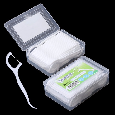 50pcs Dental Floss Flosser Picks Teeth Toothpicks Stick Tooth Clean Oral Care 7.5cm ► Photo 1/6