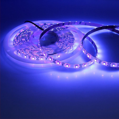 UV LED Strip Light 12V 1M 2M 3M 4M 5M Waterproof Ultraviolet LED Diode Ribbon SMD 2835 Purple Flexible Tape for DJ Fluorescence ► Photo 1/6