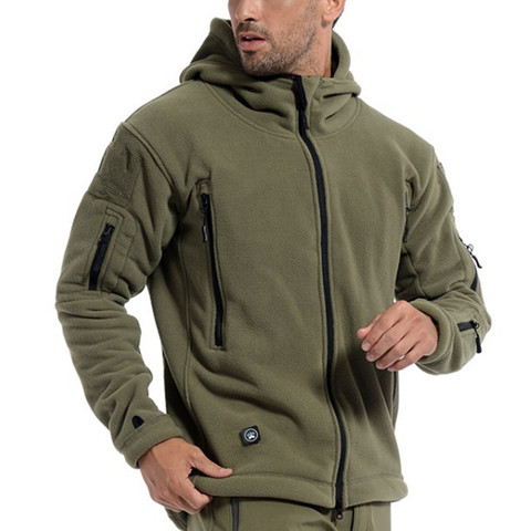 Men Winter Thermal Fleece US Military Tactical Jacket Outdoors Sports Hooded Coat Hiking Hunting Combat Camping Army Soft Shell ► Photo 1/6