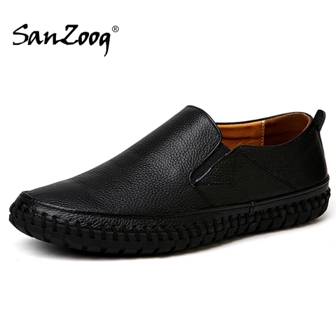 Autumn Casual Slip On Men's Leather Shoes Mocassin Homme Moccasins Trend 2022 Summer Driving Plus Size 49 50 ► Photo 1/6