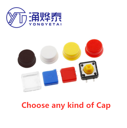 YYT 20PCS Button touch switch B3F-4055 12*12*7.3 Round cap Square cap red blue yellow black white Transparent Hot wholesale ► Photo 1/3