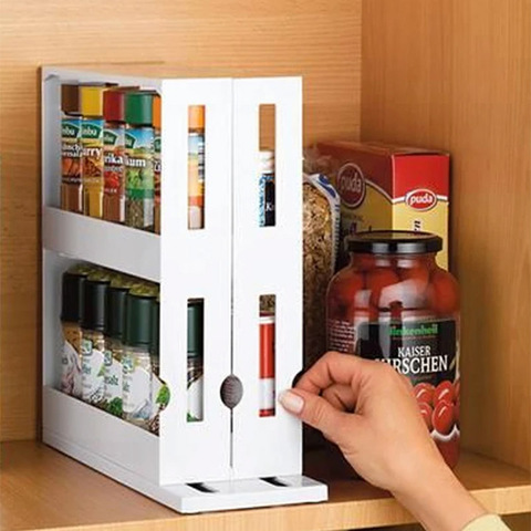 Kitchen Spice Organizer Rack Multi-Function Rotating Storage Shelf Slide Kitchen Cabinet Cupboard Organizer Kitchen Storage Rack ► Photo 1/6