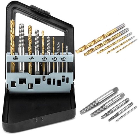 5pcs/set Stainless Steel Cobalt Left Hand Drill Bit Broken Bolt Damaged Screw Extractor Set with Metal Case To Collect The Tools ► Photo 1/6