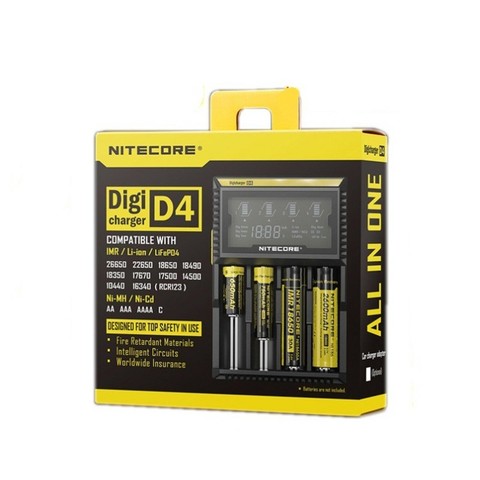 NITECORE original  D4 Digicharger LCD Display Universal  Charger Fit 18650 14500 16340 26650 18350 with Charging Cable ► Photo 1/3