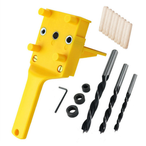 Quick Wood Doweling Jig ABS Plastic Handheld Pocket Hole Jig System 6/8/10mm Drill Bit Hole Puncher For Carpentry Dowel Joints ► Photo 1/6