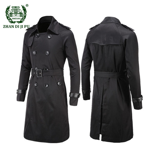Brand British Style Classic Trench Coat Jacket Men Fashion Trench Coat Male Double Breasted Long Slim Outwear Adjustable Belt ► Photo 1/6