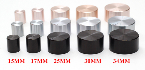 Aluminum plastic potentiometer knob 15*16 21*17 26*17 30*17 34*17 40*19mm silver black gold Chassis volume cap amplifier knobs ► Photo 1/6