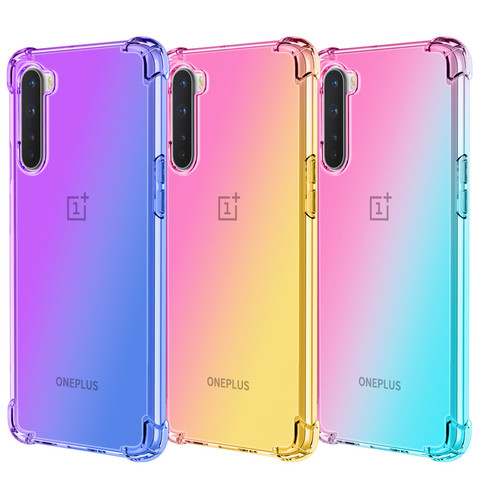 for Oneplus Nord Case Transparent Gradient Airbag Corners Shockproof Case for One Plus Nord 8 Pro 7T 7 6T Back Cover Bumper ► Photo 1/6