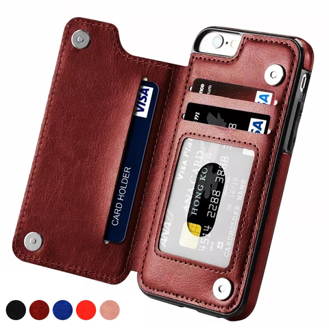 Luxury Wallet Cover Case For iPhone 12 Mini 11 Pro MAX 5 5s SE 2022 6 6s 8 7 Plus X XR XS Soft Silicone Leather Phone Bags Case ► Photo 1/6