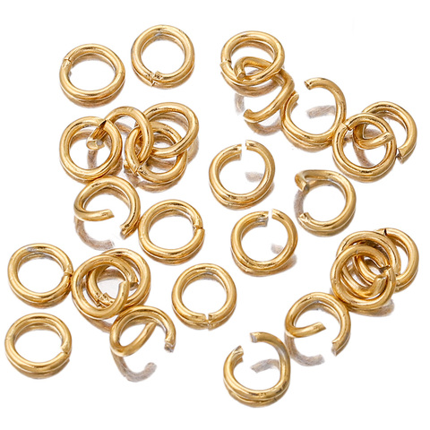 100pcs Lot Open Split Jump Rings 4 5 6 8 10mm Gold Stainless Steel Connectors for DIY Jewlery Making Supplies Wholesale Tiny ► Photo 1/6