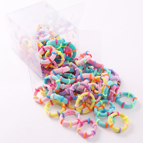 50pcs/box Girls Cute Colorful Nylon Soft Elastic Hair Bands Tie Gum Children Ponytail Holder Rubber Bands Kids Hair Accessories ► Photo 1/6