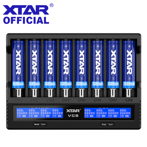 XTAR 18650 Battery Charger VC8=VC4+VC4S QC3.0 Fast Charger Type C Charging LCD Display USB Charger For 21700 20700 18650 Battery ► Photo 1/6