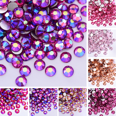 Colorful SS3-SS34 Crystal AB Glitter Rhinestone Glass Non Hotfix Rhinestones стразы Flatback Diamond Nail Art Decorations B2540 ► Photo 1/6