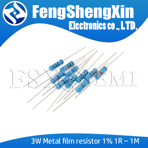 10pcs/lot 3W Metal film resistor 1% 0.1 1R~1M 2.2R 4.7R 10R 22R 47R 100R 220R 470R 1K 10K 100K 2.2 4.7 10 22 47 100 220 470 ohm ► Photo 1/4