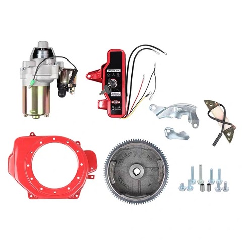 2KW ELECTRIC START KITS FOR HONDA GX160 GX200 etc. 3KW GENERATOR HOUSING STARTER MOTOR FLYWHEEL CHARGE COIL SWITCH DIY REFITTING ► Photo 1/4