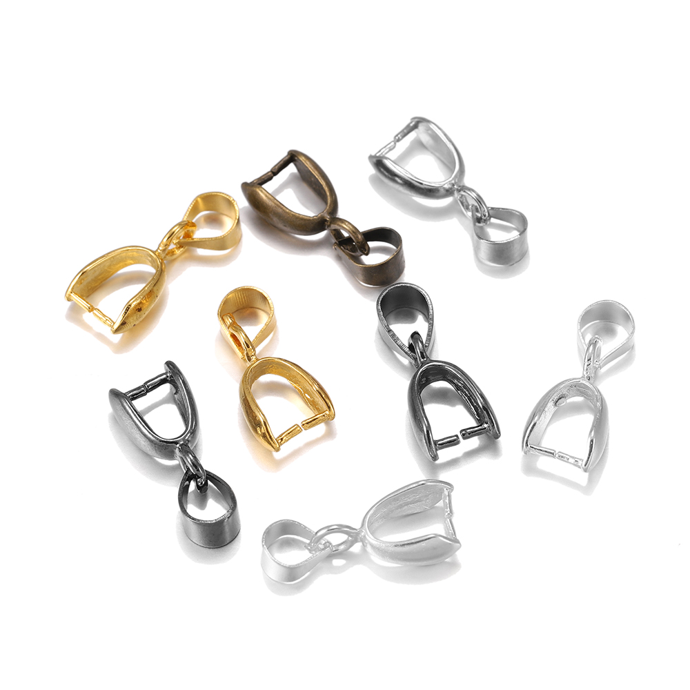 20pcs/lot Gold Stainless Steel Pendant Clip Clasps Pinch Bail Clip for  Necklace Pendant Connector DIY Jewelry Findings Component