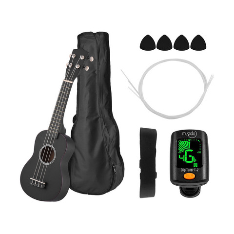 Soprano Sapele Solid Wood Ukulele 21 Ukulele 4 Strings Uke Hawaii Bass String Musical Instrument Set Kits+Tuner+String+Strap+Bag ► Photo 1/6