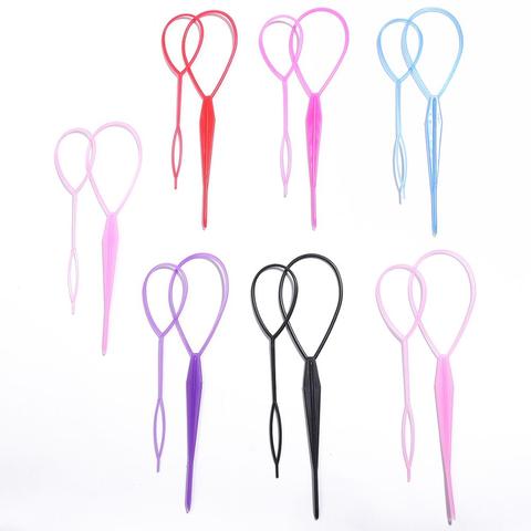 2Pcs/4Pcs  Hair Style Hair Styling Tools Hair Pin Disk For Women Girls Kids headband Fast Easy Ponytail Creator Hair Accessorie ► Photo 1/6