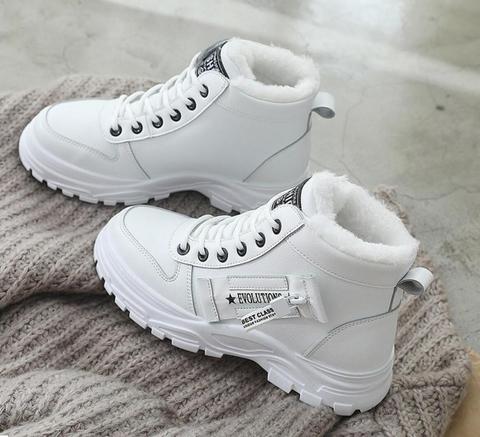2022Winter High Help Platform Ankle Shoes Women Hot Plush Snow Boots Lace Up Warm Casual Sneakers Female Zapatillas Mujer Botas ► Photo 1/6