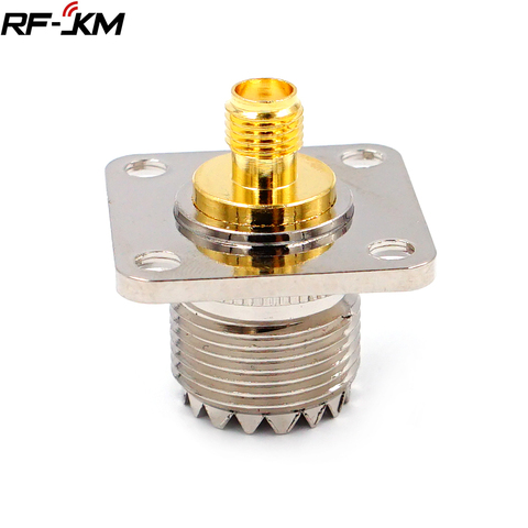1x UHF Female PL259 SO239 To SMA Femal 4 Hole Flange Panel Mount Coaxial Connector  Adapters ► Photo 1/6