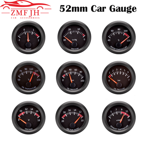 52mm White LED Pointer Car Oil Temperature Gauge with Sensor Oil Press Fuel Volts Gauge Air Fuel Ratio Boost Exhaust Temp Meter ► Photo 1/6