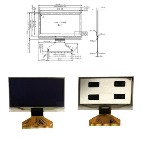 Industrial products 2.4 inch / 2.42 inch OLED display voltag 13V 12864 LCD screen 31PIN SSD1305Z highlight display device ► Photo 1/4