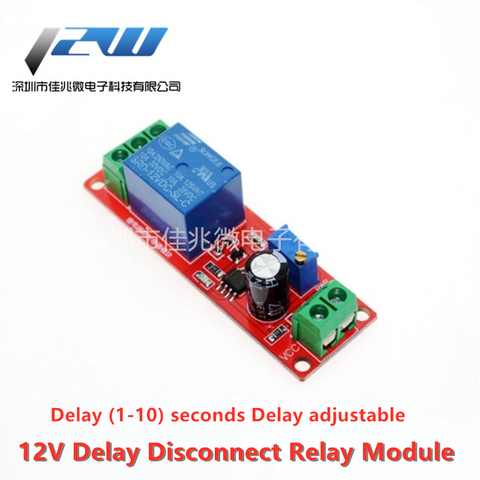 12V delayed disconnect relay module Delay switch module Delay (1-10 seconds) adjustable ► Photo 1/2