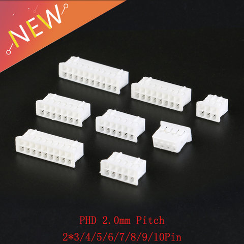 50Pcs/lot PHD 2.0mm double 2.0mm plug connector terminal Plastic shell 2x3P 4P 5P 6P 7P 8P 10P  Crimps Terminals ► Photo 1/5